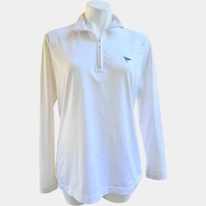 Cutter & Buck Athletic Wear White CB DryTec 1/4 Zip Women’s  Sz L